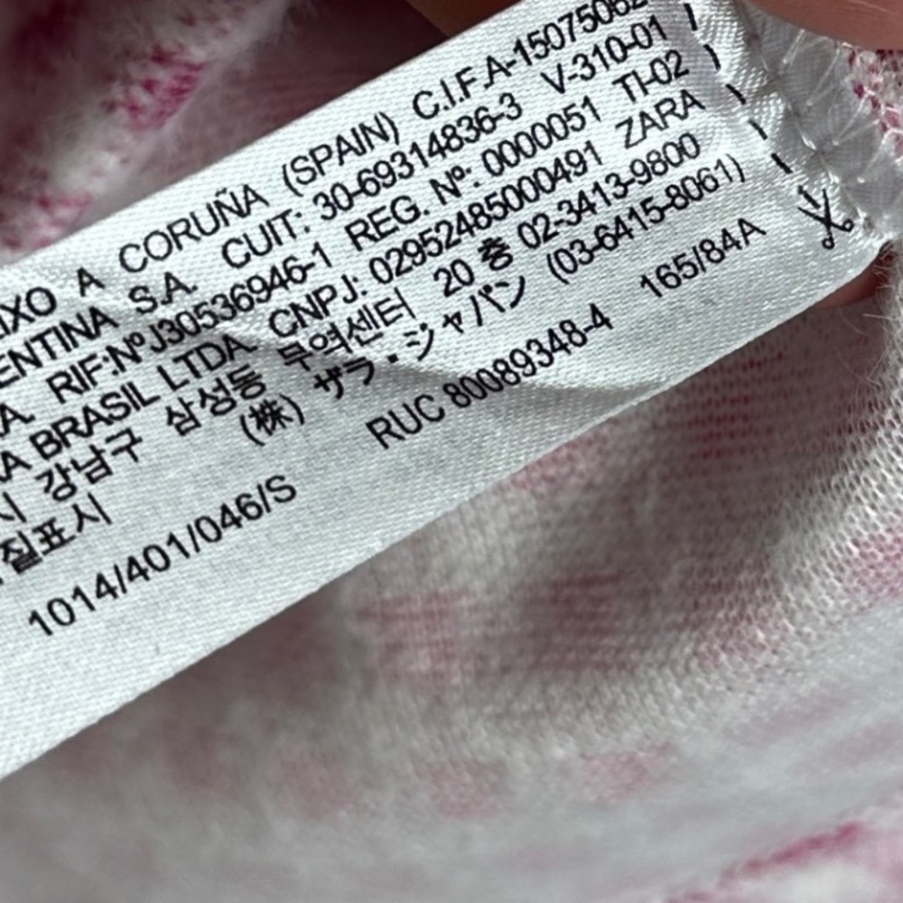 Zara Pink White Mock Neck Sweater Womens Size Small Checkered Plaid‎ Preppy Knit - Picture 12 of 16